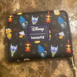 Loungefly Black Disney Villains Icon Zip Wallet with Colorful Motifs